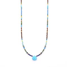 Joan Eagle, owner and designer of Chipita, has been making jewelry in Southern Colorado for over 40 years. Joan loves the search for the interesting stones, antique glass, and interesting sterling and gold parts that she incorporates into her designs. Many of her designs reflect the heritage and culture of South Colorado. 15.5"-16" - Lapis, Turquoise, Jade, Bauxite, Gem Cilica, Sterling Silver Chipita uses rare vintage beads, precious, and semi-precious gemstones in their work. There may be some Bohemian Jewelry With Czech Glass Gemstones, Bohemian Czech Glass Gemstone Jewelry, Artisan Pendant Necklace With Gemstone Beads, Turquoise Gemstone Long Beaded Necklace, Bohemian Sterling Silver Gemstone Necklace, Bohemian Sterling Silver Gemstone Necklaces, Unique Czech Glass Jewelry With Natural Stones, Turquoise Czech Glass Jewelry With Natural Stones, Hand-strung Turquoise Pendant Necklace