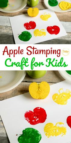 an apple stamping craft for kids to make