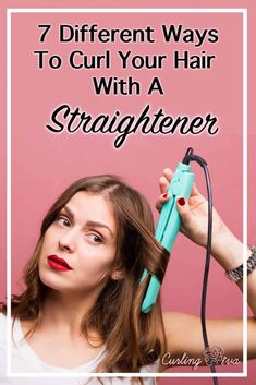 Flat Iron To Curl Hair, Ways To Curl Your Hair, Hair With A Straightener, Curling Techniques, Iron Curls, Curls With Straightener, Curl Hair With Straightener, Curl Tutorial, Curl Your Hair