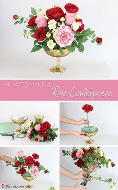 how to make a rose centerpiece