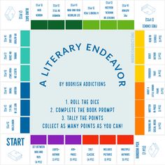 a poster with the words library endeavor and an image of a rainbow - colored square