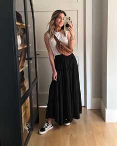 Shop ANRABESS Women’s Boho Elastic High … and other curated products on LTK, the easiest way to shop everything from your favorite creators. Skirt And Sneakers Outfit, Socks And Jeans, The Sister Studio, Sister Studio, Skirts Flowy, Happy Sunday Friends, Sunday Friends, Jeans With Heels, Skirt And Sneakers