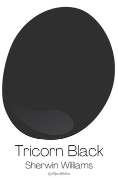 a black circle with the words,'tricorn black sherylin williams '