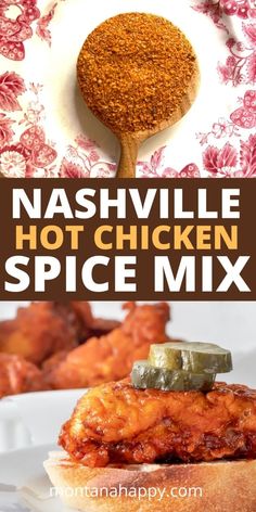 nashville hot chicken spice mix on top of a plate with a spoon in the background