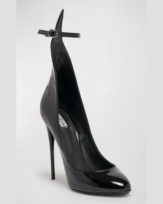 Find ALAÏA Patent Ankle-strap Stiletto Pumps on Editorialist. ALAIA glossy patent leather pumps 3.50 in / 90 mm stiletto heel Round toe Adjustable ankle strap Leather outsole Lining: Leather Made in Italy Ballerina Pumps, Ankle Strap Pumps, Strap Pumps, Patent Leather Pumps, Stiletto Pumps, Slingback Pump, Black Pumps, Black Patent Leather, Leather Pumps