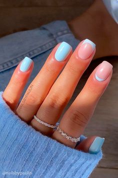 Blue Gel Nails, Light Blue Nails, Purple Nail, Her Nails