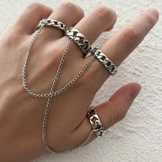 Stainless Steel Braided Chains Bohemian Adjustable Rings Plus - Etsy Holiday 2022, Rock Vintage, Wedding Bride Jewelry, Punk Grunge, Gold And Silver Rings, Anniversary Jewelry, Estilo Punk, Gold Ring Sets, Double Ring