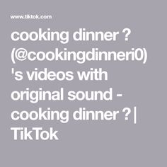 the words cooking dinner are in white font