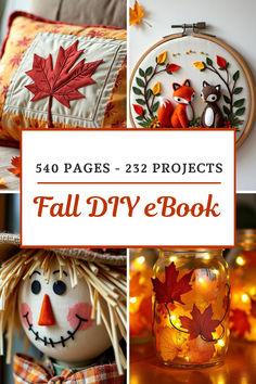 the fall diy book features pumpkins, leaves and other crafts