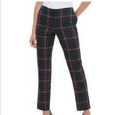 New With Tags Never Been Worn! Size 16 Plaid Pant, Tommy Hilfiger Pants, Slim Leg Pants, Plaid Pants, Plaid Design, Slim Legs, Business Design, Business Casual, Pant Jumpsuit