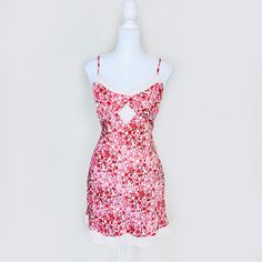 Nwt Forever 21 Pink & Red Satin Silk Ditsy Floral Lace Bustier Cutout Slip Dress Size L Nwt - No Flaws Pink Slip Dress, Lace Bustier, Satin Silk, Red Satin, Ditsy Floral, Forever 21 Dresses, Silk Satin, Pink Red, Floral Lace