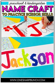 the name craft to practice scissors skills for children