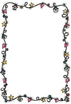 a decorative frame with hearts and stars