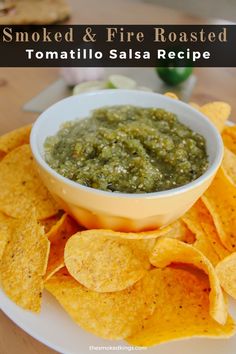 tomatillo salsa or salsa verde served with chips