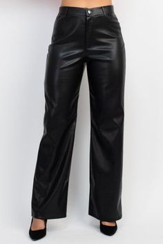 high waist wide leg faux leather pants Brand: Iris Style: IP9047 Fabric: 60% polyurethane40% polyester Details: Plus Jumpsuit, Summer Clearance, Vest Coat, Sleeveless Bodysuit, Crop Top Sweater, Faux Leather Pants, Plus Dresses, Top Sales, Jeans For Sale