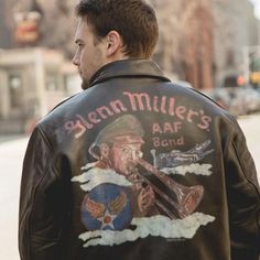 Deck Jacket, Rock Poster Art, Ace Combat, Jacket Art, Glenn Miller, Flying Jacket, Leather Flight Jacket, Cafe Racer Jacket, Painted Jacket