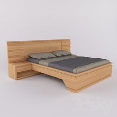 a bed that is made out of wood