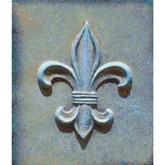 a fleur de lis is shown on the side of a building