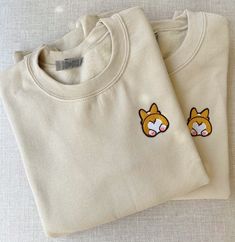 The cutest addition to any corgi lover's closet! Handmade by me :) Patch is embroidered! Corgi Shirt, Cute Crewneck, Corgi Gifts, Corgi Butts, Mama Gifts, Cute Embroidery, Embroidered Crewneck, Dad Gifts, Hand Embroidery Art