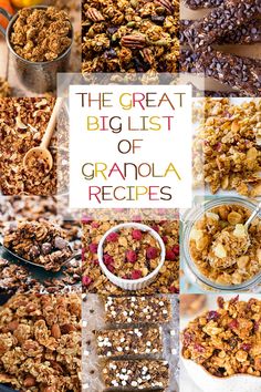 the great big list of granola recipes