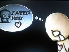 two stickers with the words i need you written on them, one is holding a heart