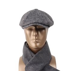 Step up your fashion game with our premium Newsboy hats, crafted from the finest quality fabric available. Our hats are the perfect combination of style and comfort, providing you with the ultimate accessory to complement any outfit. Whether you're looking to add a touch of sophistication to your everyday look or need the perfect accessory for a special occasion, our Newsboy hats are the perfect choice. Each hat is handmade with care, ensuring that you receive a one-of-a-kind product that is bot Classic Gray Cap, Classic Gray Beret For Winter, Winter Visor Beret, Gray Winter Hat With Visor, Peaky Blinders Hat, Men Christmas Gift, Gatsby Hat, Grey Herringbone, Wool Caps