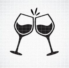 two wine glasses are toasting each other