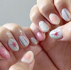 Korean Nail, Korean Nails, Nail Tattoo, Kawaii Nails, Minimalist Nails, Swag Nails, Simple Nails, Pretty Nails, Cute Nails