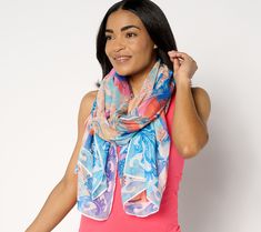 Add some playful print to your daily outfits with this standout scarf. From Women with Control®. Trendy Printed Scarves For Summer, Printed Silk Scarf Nordstrom, Trendy Multicolor Floral Print Scarves, Multicolor Silk Scarf With Abstract Print, Elegant Multicolor Printed Silk Scarf, Printed Scarf, Multicolor Floral Print Scarf, One Size, Scarf Print, Scarfs