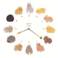 an animal circle with the words bunny time written in it