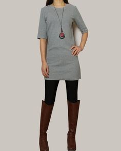 * A simple cotton dress with half sleeves. * Mid-thigh length, you can match with leggings or wear it as a mini dress.* Material: 95% cotton, 5% Spandex* Support 7 days return to get full refund on item without any reason.* Can custom size and colors, lead time is 6-8 days;* Let us know your usual size in your country and your overall height.* If you have some specific request or special characters such as broad shoulder, long arms, long waist, etc you think we need pay attention to when making, Casual Shift Dress With 3/4 Sleeves, Cotton Stretch Dresses With Crew Neck, Stretch Cotton Dresses With Crew Neck, Spring Crew Neck Short Sleeve Dress, Stretch Cotton Crew Neck Mini Dress, Stretch Cotton Crew Neck Dresses, Casual 3/4 Sleeve Dresses, Stretch Half Sleeve Mini Dress, Fall Tunic With Relaxed Fit And Short Sleeves