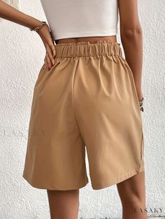 Lasaky - Chic High-Waisted Shorts with Dual Pockets - Womens Spring & Summer Fashion Shoes For Leggings, Pants And Leggings, Linen Shorts, Summer Shorts, Autumn Summer, High Waisted Shorts, Jacket Tops, Spring Summer Fashion, Effortless Style