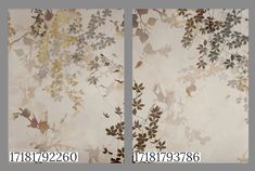 the wall paper is decorated with flowers and leaves