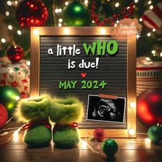 A Little Who is Due Digital Template - Mod Reveals Christmas Baby Reveal, Baby Surprise Announcement, Digital Baby Announcement, Fun Baby Announcement, Christmas Baby Announcement, Cute Pregnancy Announcement, Baby Announcement Pictures, Digital Pregnancy Announcement