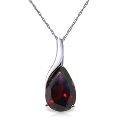 Item: 1720 Description 14k. Gold Necklace With Pear Shape Natural Garnet (White Gold) Comes With 18" Long, 1.15 Mm Thickness Double Link Rope Chain. A Natural Garnet Nestles In A Setting Of 14 Karat Solid Gold. Featured Gemstone Weighs 4.70 Carat. Item Information Metal: 14k. Solid Gold Metal Weight: 1.90 Gr. Gemstones 1 Pear Shape, 12x8 Mm, Garnet = 4.70 Ct Measurements Height: 0.75 In ( 19 Mm) Width: 0.34 In ( 8.6 Mm) Formal Pear-shaped Ruby Necklace, Formal Garnet Fine Jewelry Necklace, Red Briolette Necklace For Formal Occasions, Elegant Red Pear-shaped Necklace, Formal Pear-shaped Ruby Jewelry, Elegant Drop Garnet Jewelry, Classic Red Teardrop Necklace, Fine Jewelry With Pear-shaped Ruby, Fine Jewelry Pear-shaped Ruby