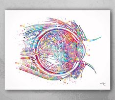 an art print with colorful paint splattered on it