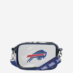 Buffalo Bills Team Stripe Clear Crossbody Bag FOCO - FOCO.com Sporty Rectangular Game Day Bag, Sporty Bags For Football Season, Sporty Rectangular Shoulder Bag For Sports Events, Sporty Crossbody Shoulder Bag For Sports Events, Team Bags, Nfl Teams Logos, Logo Display, Cycling Workout, Team Name