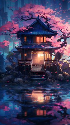 Discover the beauty of Japanese architecture amidst breathtaking landscapes. Our Japanese building drawn with watercolor features beauty. Japanese Oil Painting, Old Japanese House, Chinese Landscape Painting, Japanese Art Prints, Chinese Landscape, Pretty Backgrounds, Japanese Landscape, Japon Illustration, Pretty Landscapes