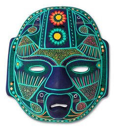 Ceramic mask, 'Jade Olmec Lord' by NOVICA Olmec Heads, Mask Inspiration, Bird Mask, Ceramic Mask, Mask Painting, Mask Wall, Bird Masks, Wall Mask, Green Bird