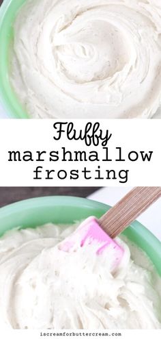 A collage of marshmallow frosting photos with text overlay. Peanut Butter Marshmallow Cupcakes, Marshmallow Frosting For Cookies, White Icing Recipe, Marshmallow Creme Frosting, Recipe For Cakes, Icing Recipe For Cake, Marshmallow Buttercream Frosting, Marshmallow Frosting Recipes