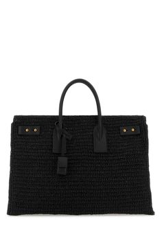 Black Raffia Medium Sac De Jour Shopping Bag from Saint Laurent Saint Laurent Women, Saint Laurent Handbags, Woman Bags Handbags, Saint Laurent Paris, Bottega Veneta Shoulder Bag, Louis Vuitton Shoulder Bag, Black Tote, Sneaker Wedge, Strap Tops