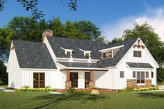 this is an artist's rendering of the farmhouse style house plans for small homes