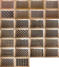 many different types of decorative metal grates