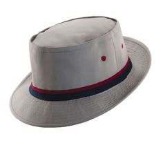 Classic poplin bucket hat. Oval sunken crown top. Slightly tapering sidewalls. Shapeable 1.75" wide underwelt brim. Sewn eyelets. Two tone contrast color inline band. 75% cotton, 25% polyester. Cotton Bucket Hat, Timeless Classic Style, Wearing Clothes, Good Old, Timeless Classic, Contrasting Colors, Latest Fashion Trends, Two Tone, Bucket Hat