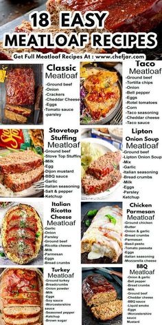 Pot Roast Meatloaf, Meat Loft Recipes Beef Easy, Pork Meatloaf Recipes Easy, Different Meatloaf Ideas, 5 Ingredient Meatloaf, Amazing Meatloaf Recipes, Meat Loaf Recipe Best, Meat Loaf Sides, Oatmeal Meatloaf Recipes