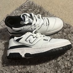 Size 6w Black & White, Never Been Worn, Excellent Condition Nb 550 Black White, New Balance 550 Black And White, New Balance 550 Cream Black, New Balance White And Black, New Balance Shoes White And Black, New Balance 550s, New Balance Black, Shoes New Balance, New Balance Shoes