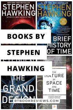 books by stephen hawking and the nature of space time are featured in this collage