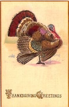 a thanksgiving card with a turkey on it