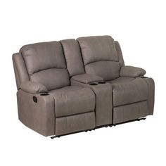 the reclining loveseat has two seats on it