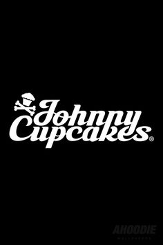 the johnny cupcakes logo on a black background